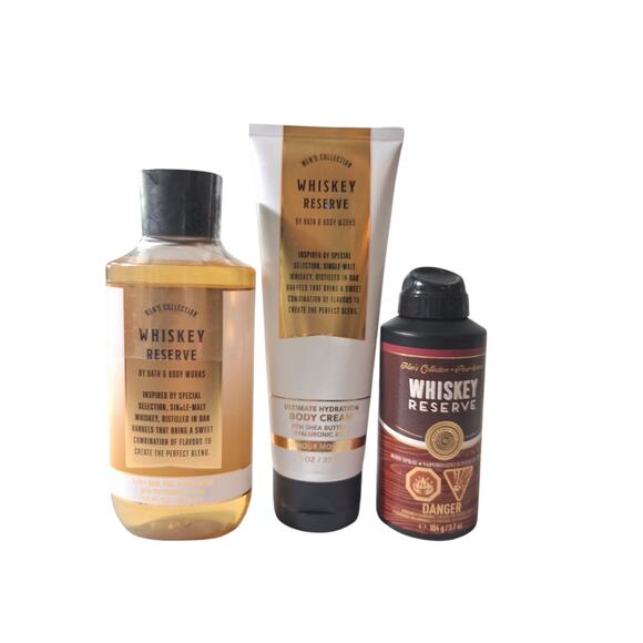 Rare Men's Bath & Body Works Whiskey Reserve 3pcs Western Prep Grunge Academia - Picture 1 of 5